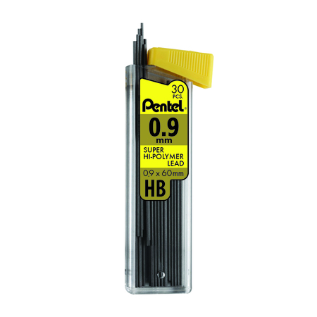 PENTEL Super Hi-Polymer Lead Refill (0.9mm) Medium, HB, 30 Pieces, PK12 C29HB